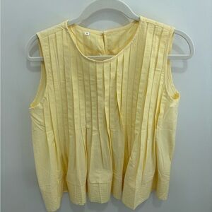 Sleeveless Yellow Pleated Top